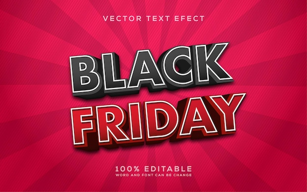 Vector black friday editable vector text effect - 3d style