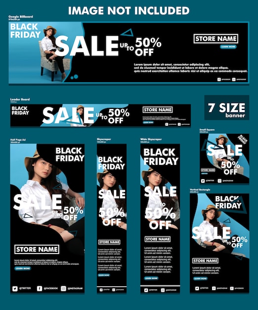 Black friday elegant banner set