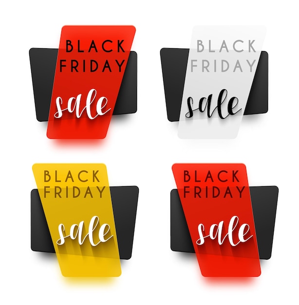 Black friday. emblem black friday . black label . sticker campaign for shops . design element . vector sale. realistic sticker in 3d.