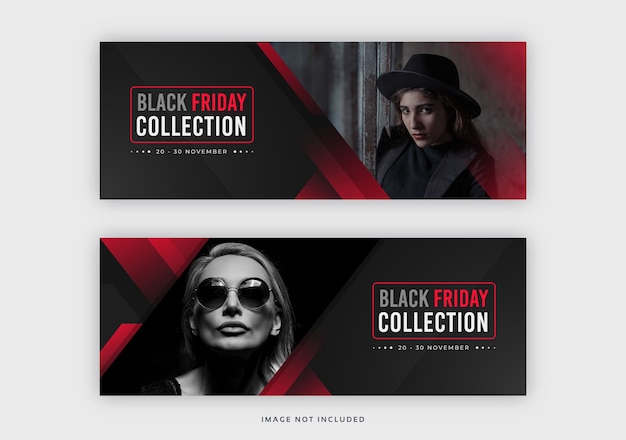 Black friday facebook cover web banner template