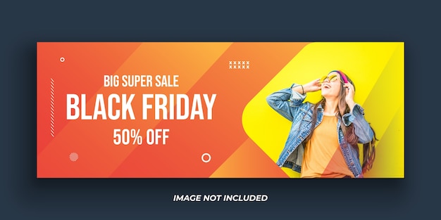 Black friday fashion facebook cover banner template