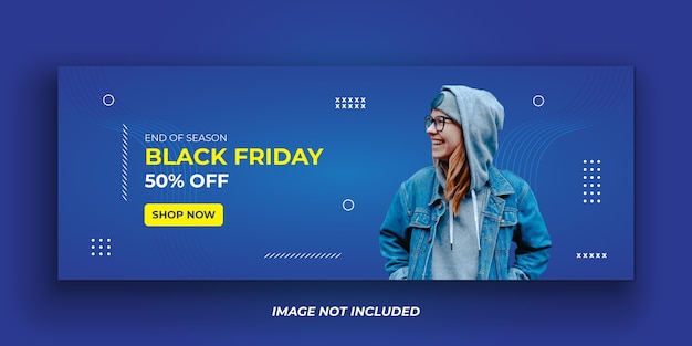 Black friday fashion facebook cover banner template