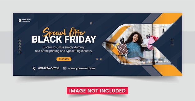 Modello di copertina di facebook di moda del black friday o banner web