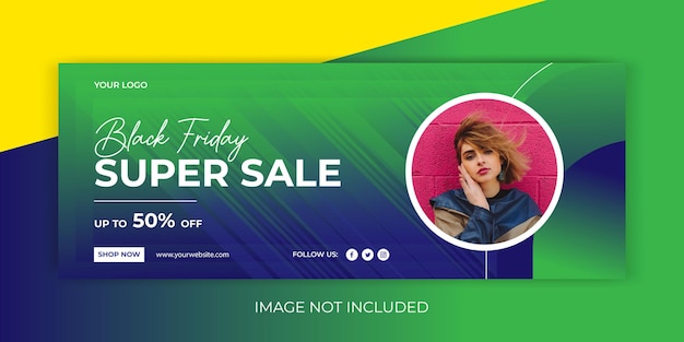 Vector black friday fashion sale banner or facebook cover photo design