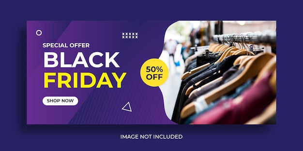 Vettore banner di vendita di moda del black friday