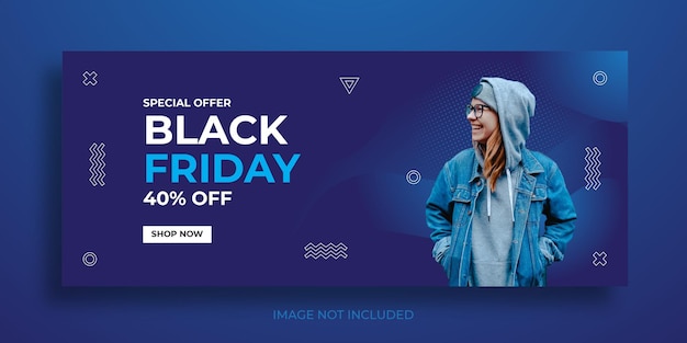 Modello di banner per saldi di moda del black friday