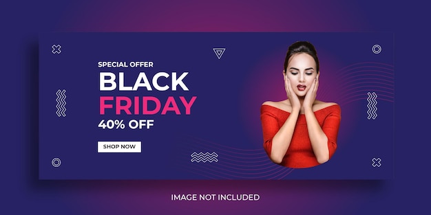 Modello di banner per saldi di moda del black friday