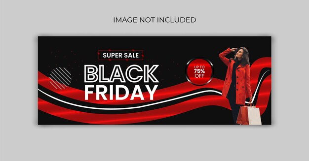 Black friday fashion sale facebook omslagsjabloon voor spandoek