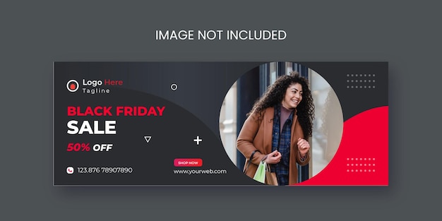 Vettore black friday moda vendita social media copertina facebook e banner web design