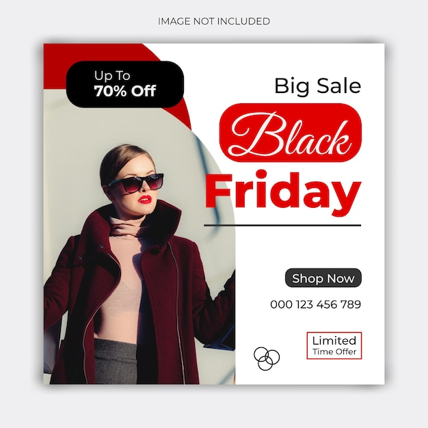 Black friday fashion sale social media post template