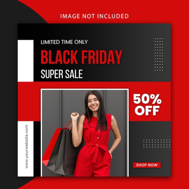 Vector black friday fashion social media post template and website banner design