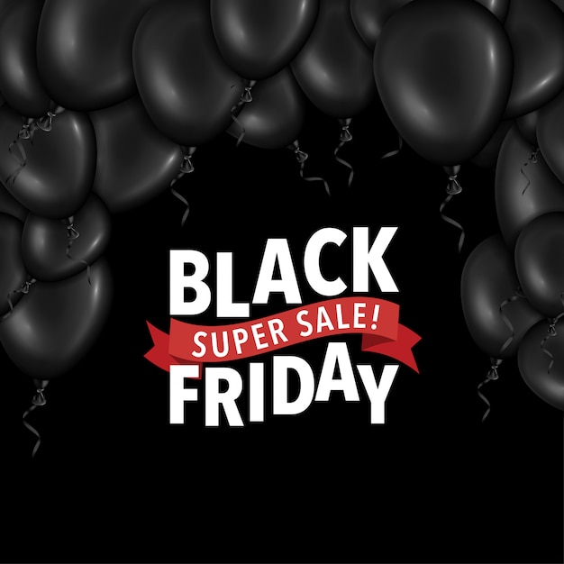 Vector black friday flayer with balloons