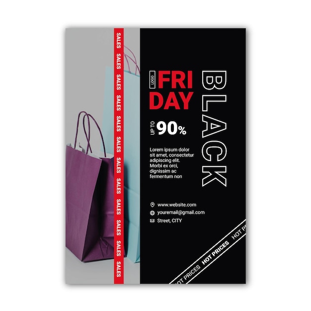 Vector black friday flyer a5 vertical