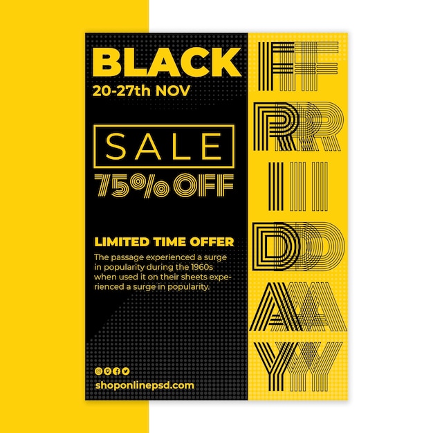 Vector black friday flyer a5 vertical