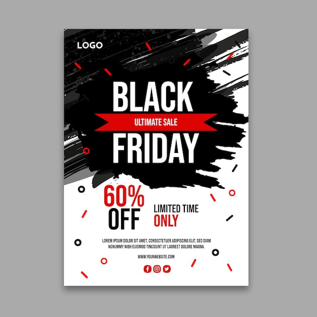 Vector black friday flyer a5 vertical