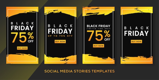 Vector black friday flyer banner stories post.