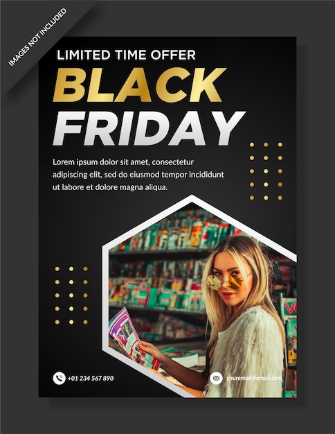 Black friday-flyer en post op sociale media