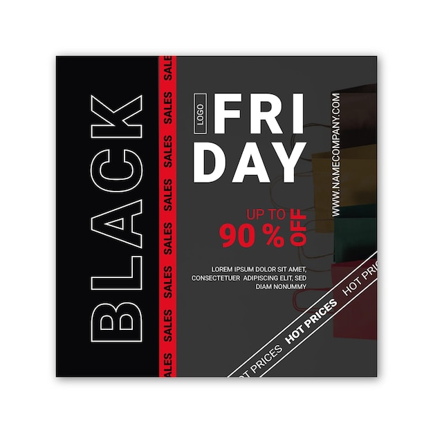 Vector black friday flyer square