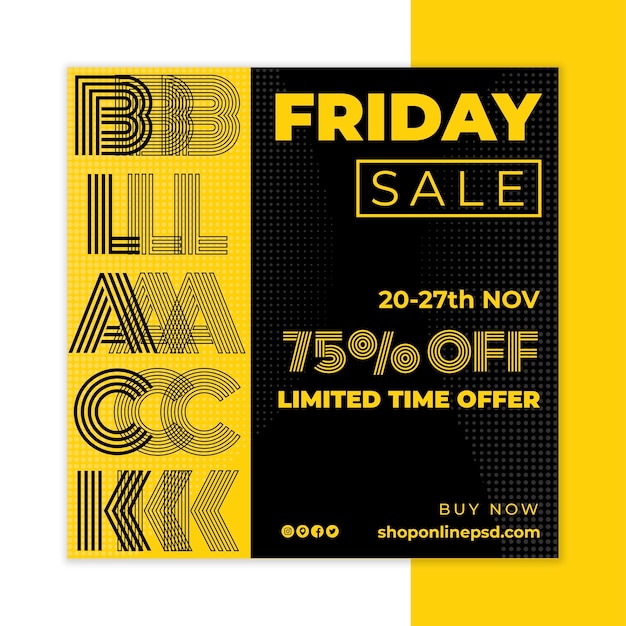 Vector black friday flyer square