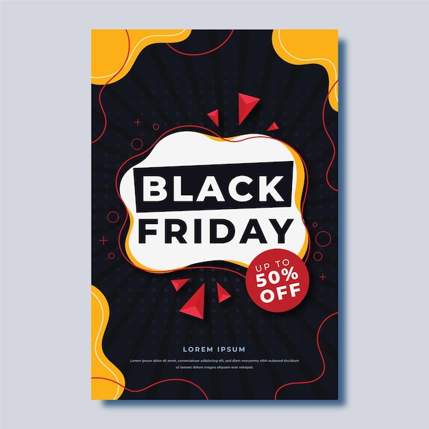 Black friday flyer template in flat design