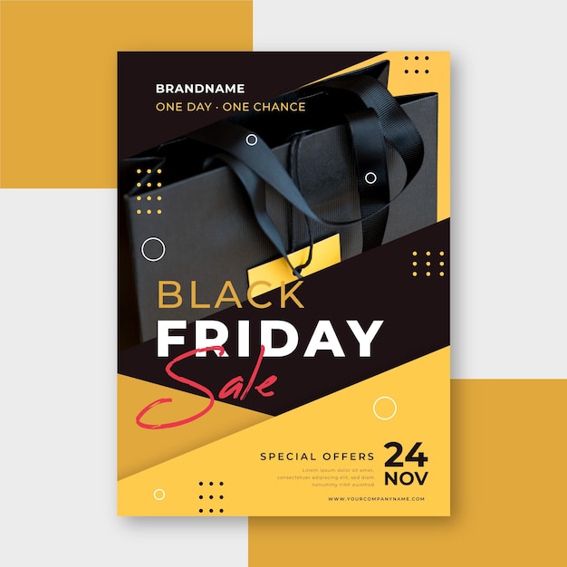 Black friday flyer template in flat design