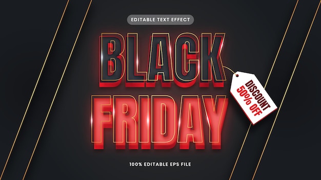 Vector black friday gold text effect