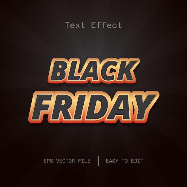 Black friday golden color style text effect