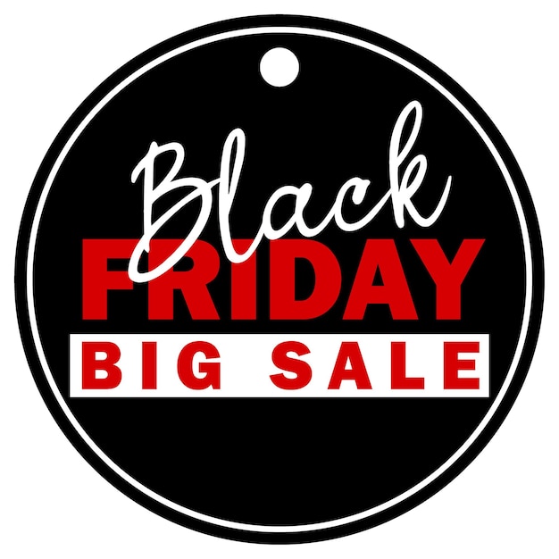 Black friday grote verkoop badge print voor product winkelen verkoop label tag sjabloonontwerp