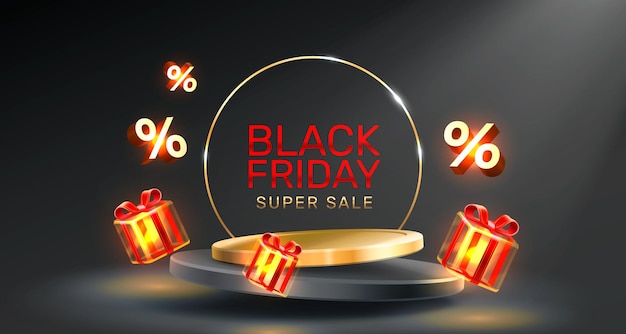 Black Friday grote verkoopaanbieding dag banner promotiepercentage Vector