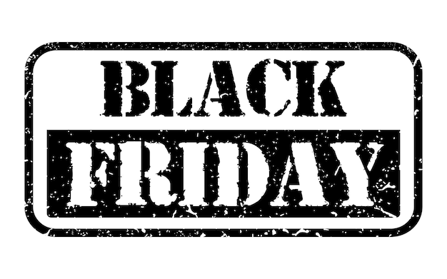 Black Friday Grunge Rubber Stamp Design with white background