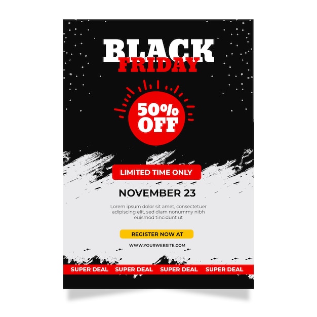 Vector black friday hand drawn flyer