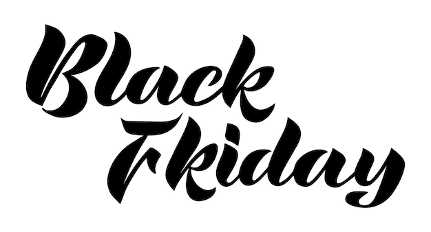 Black friday handgeschreven moderne belettering celebration offerte voor kaart evenement logo of badge