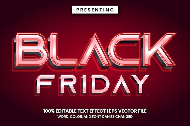 Black friday headline sign text effect