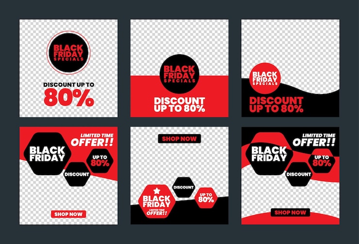 Vector black friday ig posts template background