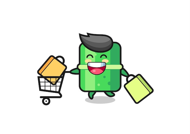 Black friday illustration with cute bamboo mascot