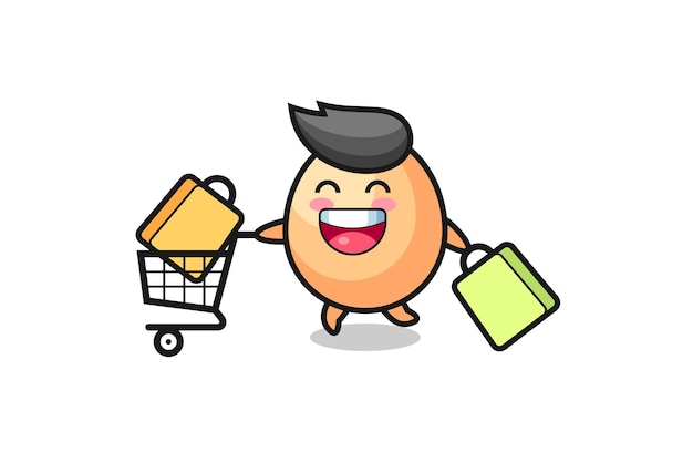 Black friday illustration with cute egg mascot , cute style design for t shirt, sticker, logo element