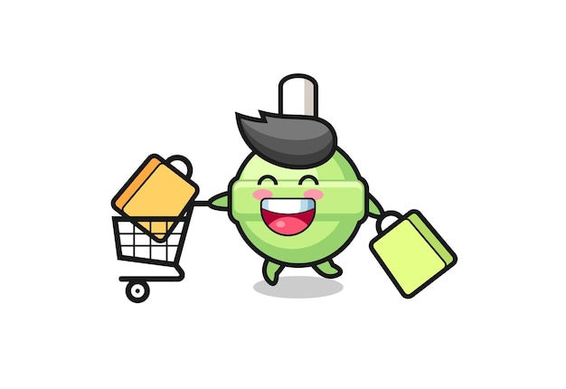 Black Friday illustration with cute lollipop mascot