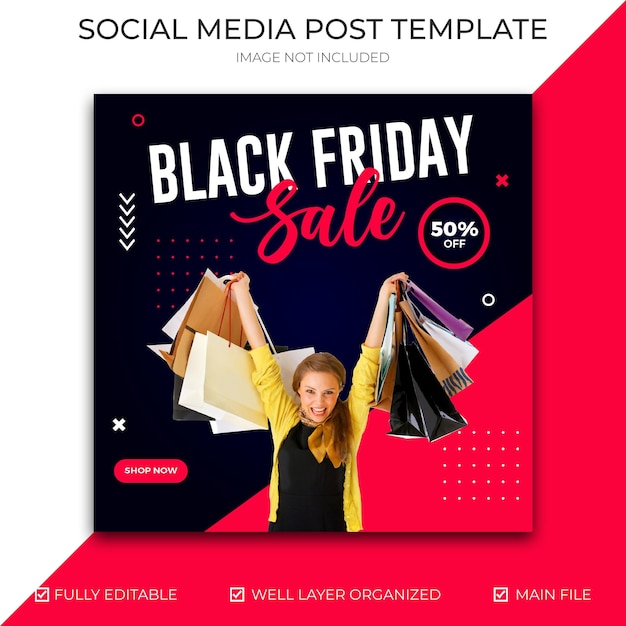 Vector black friday instagram post and banner template