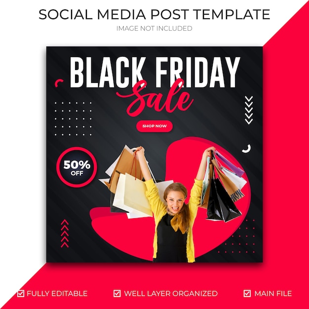 Black friday instagram post and banner template