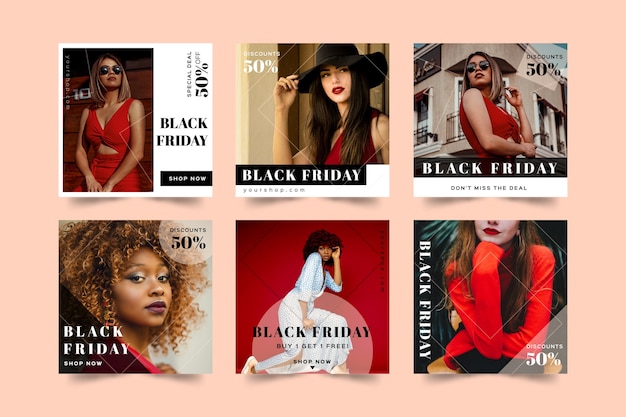 Black friday instagram post collection