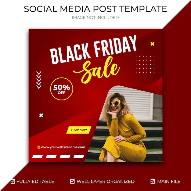 Black friday instagram-post en bannersjabloon