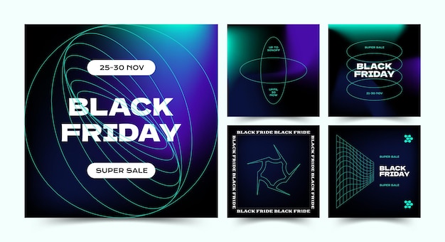 Black friday instagram post vector template