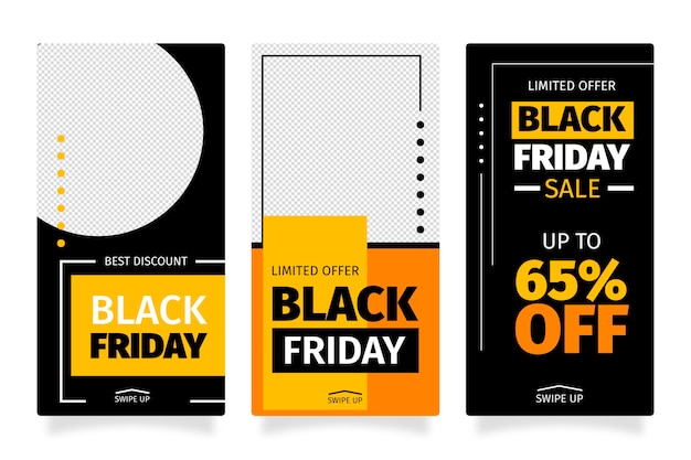 Vector black friday instagram posts in flat design