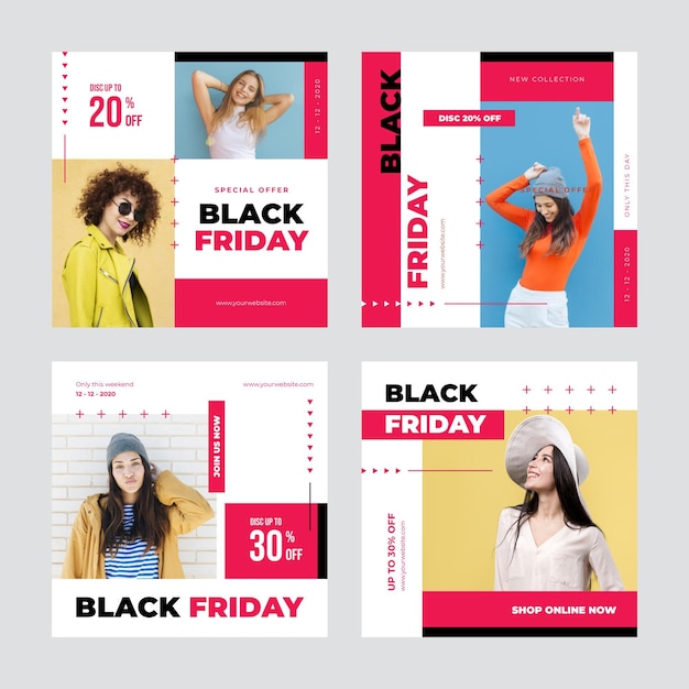 Vector black friday instagram posts template