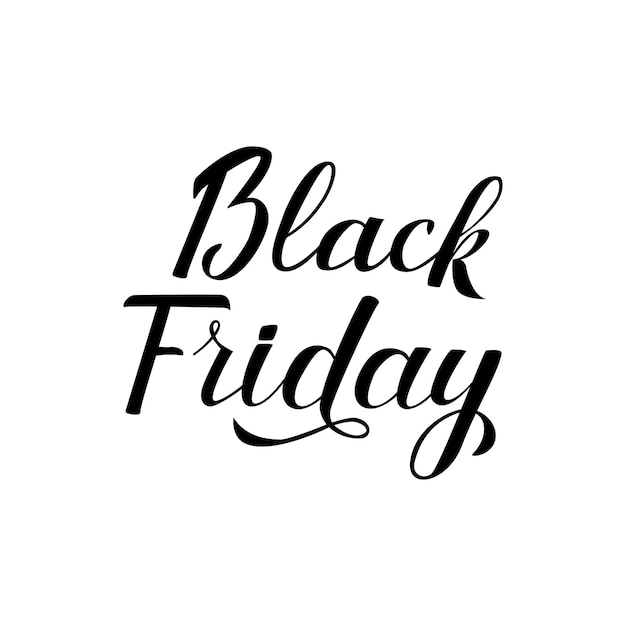 Black friday-kalligrafiebelettering met borstel handgeschreven verkoopbanner handgemaakte kalligrafische poster voor promotie en reclame vectorillustratie