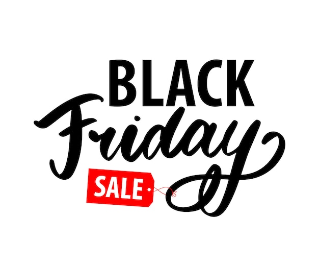 Black Friday kalligrafische reclame Poster ontwerpsjabloon. Totale verkoop korting Banner retro vintage stijl.