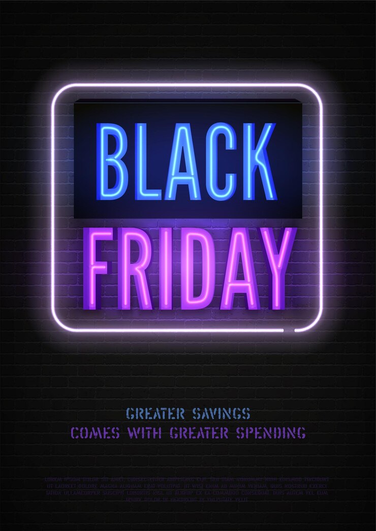 Black Friday korting neon vector banner sjabloon voor luxe winkel