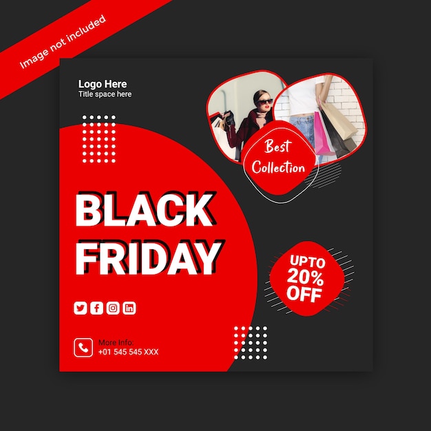 Black Friday-korting social media postsjabloonontwerp