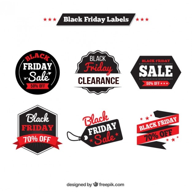 Vector black friday labels collection