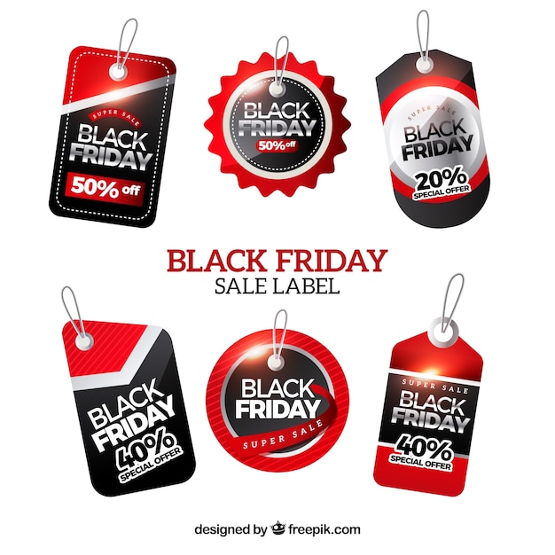 Vector black friday labels set